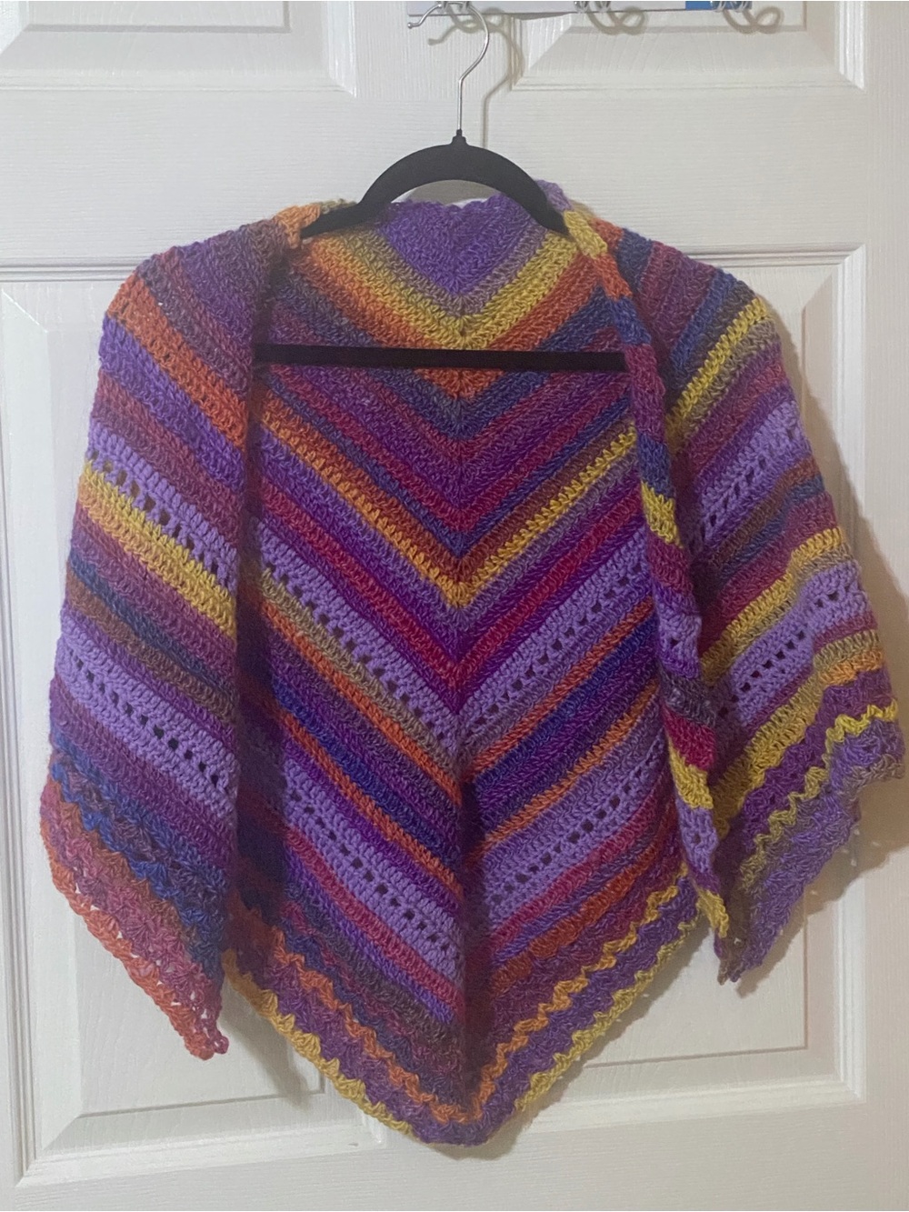 Multicolor Chevron Knit Women's Sweater Shawl